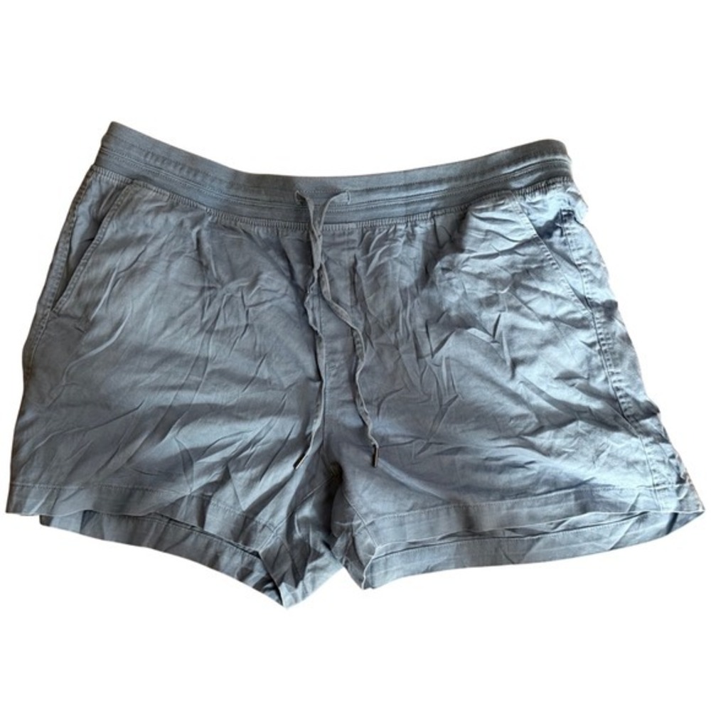 Orvis Mens XXL Blue Linen Blend Elastic‎ Waist Drawstring Utility Shorts - Picture 5 of 6